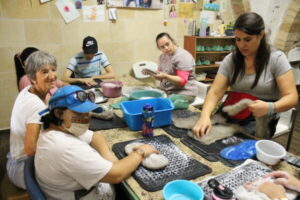 Felting creations together