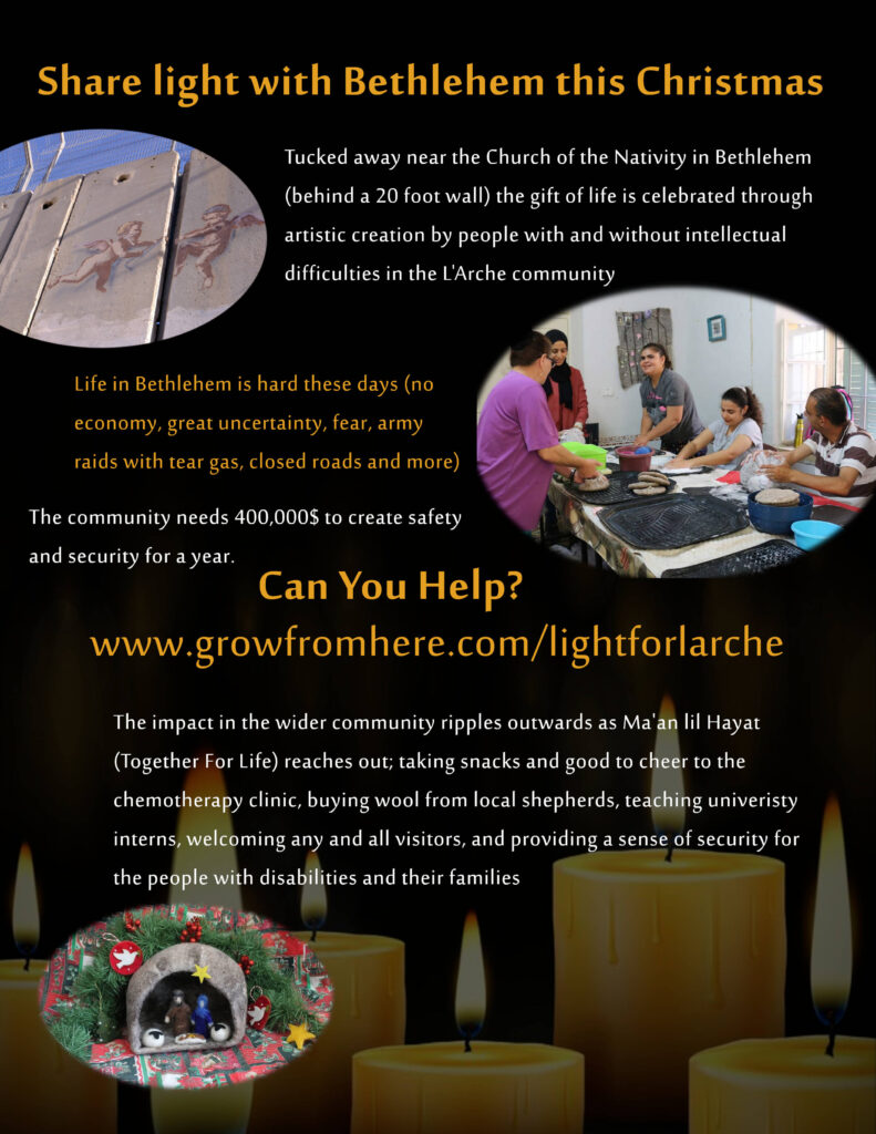 a poster talking about the light for L'Arche campaign